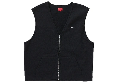 Pre-owned Supreme  Zip Up Sweat Vest Black