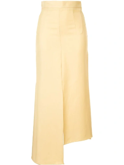 Shop Aleksandre Akhalkatsishvili High-waisted Asymmetric Skirt In Yellow