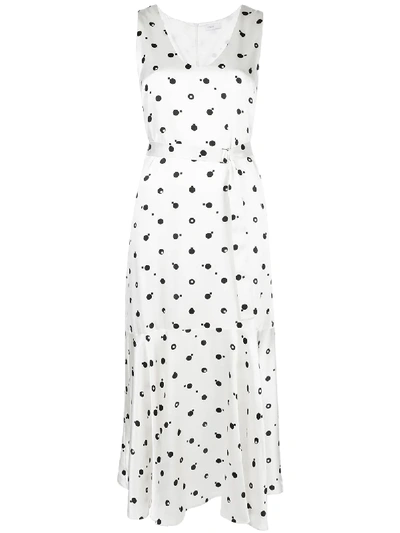 Shop Rosetta Getty Bauhaus Dot-print Dress In White