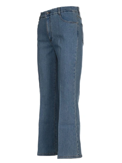 Shop Stella Mccartney Women's Blue Cotton Jeans