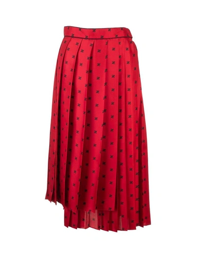 Shop Fendi Women's Red Silk Skirt