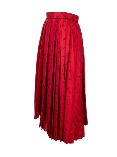 Shop Fendi Women's Red Silk Skirt