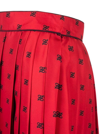 Shop Fendi Women's Red Silk Skirt