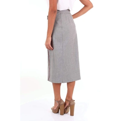 Shop Sportmax Women's Grey Wool Skirt
