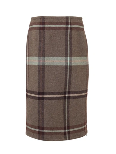 Shop Ferragamo Salvatore  Women's Brown Wool Skirt