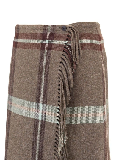 Shop Ferragamo Salvatore  Women's Brown Wool Skirt