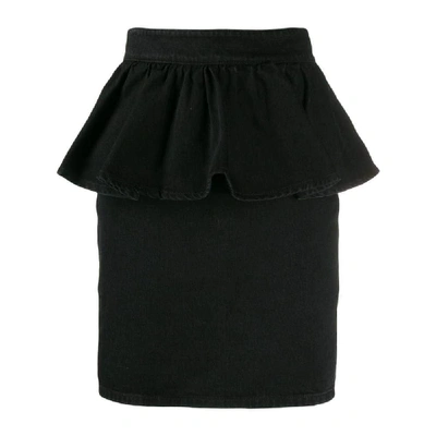 Shop Msgm Women's Black Cotton Skirt