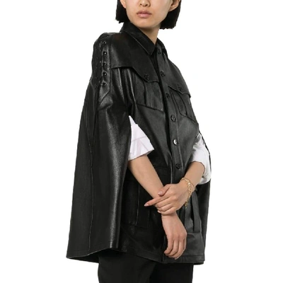 Shop Saint Laurent Women's Black Leather Outerwear Jacket