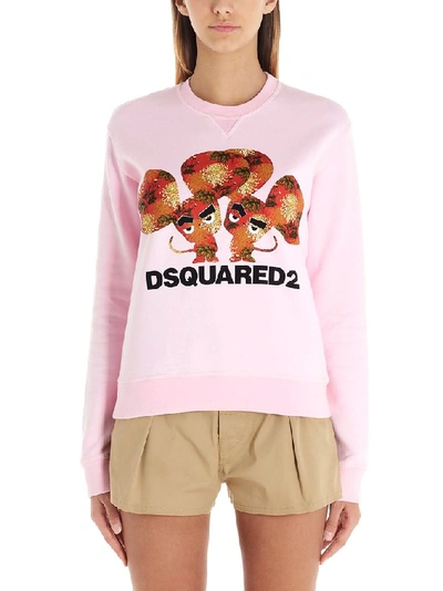 Shop Dsquared2 Women's Pink Cotton Sweatshirt