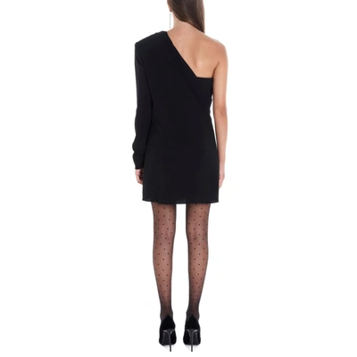 Shop Saint Laurent Women's Black Silk Dress