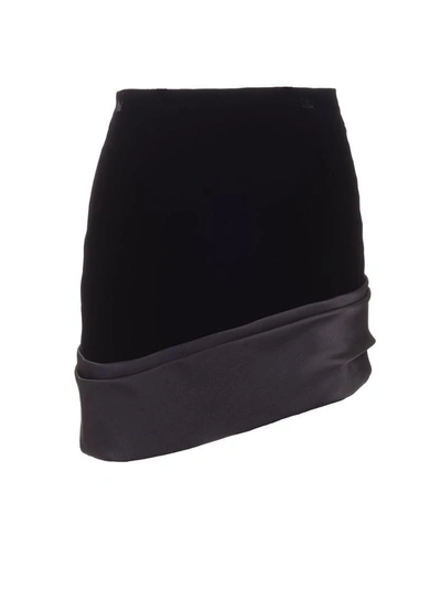 Shop Saint Laurent Women's Black Viscose Skirt