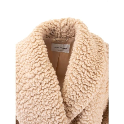 Shop Ferragamo Salvatore  Women's Beige Cashmere Coat