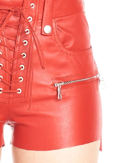 Shop Ben Taverniti Unravel Project Unravel Project Women's Red Leather Shorts