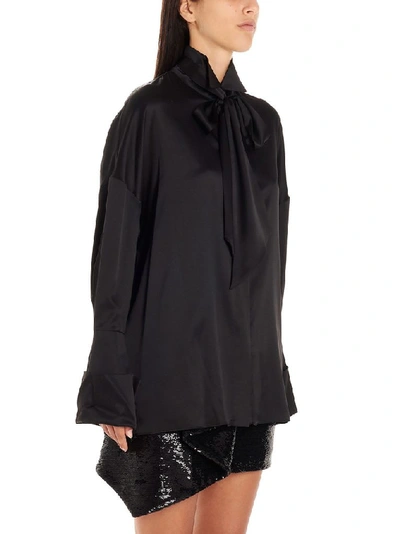 Shop Alexandre Vauthier Women's Black Silk Blouse