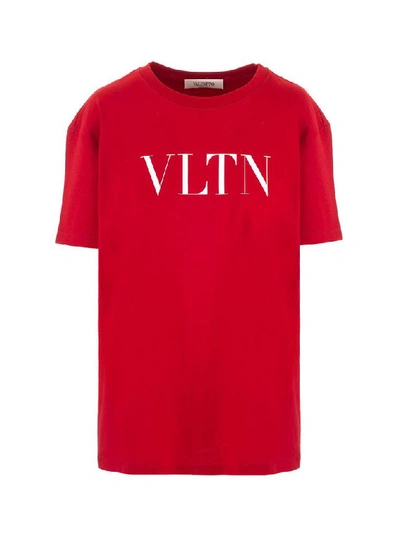 Shop Valentino Women's Red Cotton T-shirt