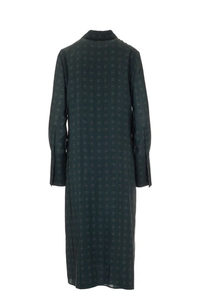 Shop Ferragamo Salvatore  Women's Green Silk Dress