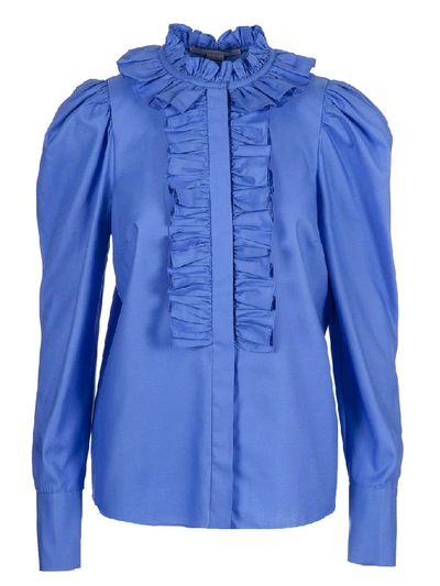 Shop Stella Mccartney Women's Blue Cotton Blouse