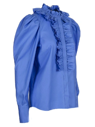 Shop Stella Mccartney Women's Blue Cotton Blouse