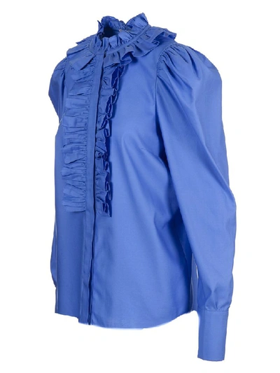 Shop Stella Mccartney Women's Blue Cotton Blouse