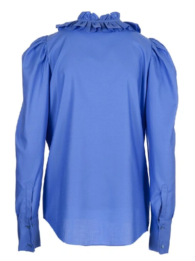 Shop Stella Mccartney Women's Blue Cotton Blouse