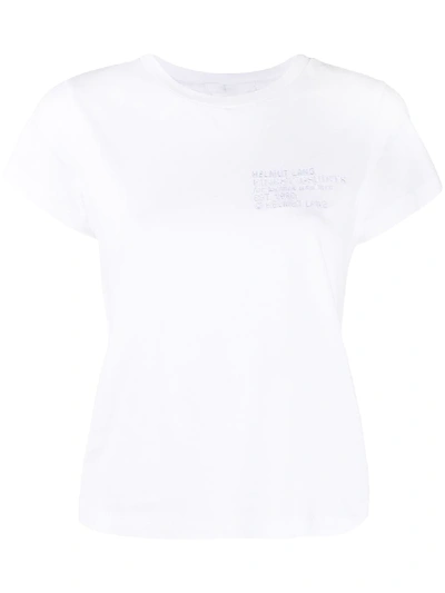 Shop Helmut Lang Embroidered Logo T-shirt In White