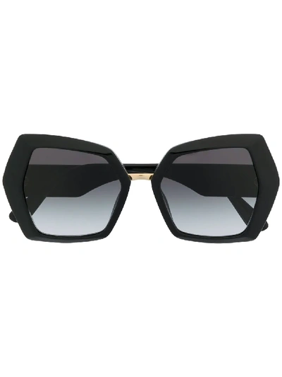 Shop Dolce & Gabbana Dg Monogram Sunglasses In Black