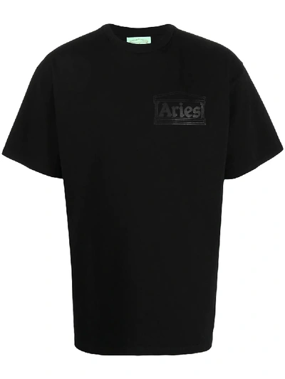 Shop Aries Logo Print T-shirt In Black