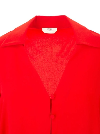 Shop Fendi Women's Red Silk Blouse