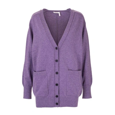 Shop Chloé Women's Purple Cashmere Cardigan