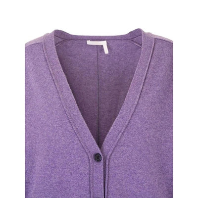 Shop Chloé Women's Purple Cashmere Cardigan