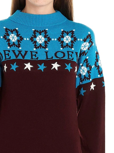 Shop Loewe Women's Burgundy Wool Sweater