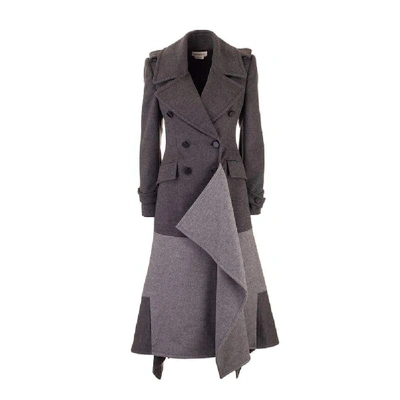 Shop Alexander Mcqueen Women's Grey Wool Coat