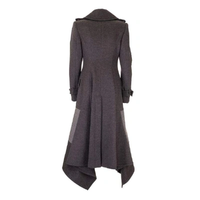 Shop Alexander Mcqueen Women's Grey Wool Coat