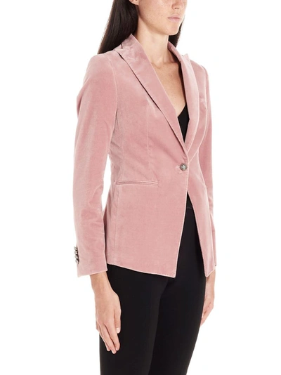 Shop Tagliatore Women's Pink Cotton Blazer