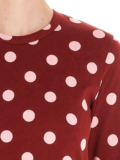 Shop Comme Des Garçons Women's Burgundy Cotton T-shirt