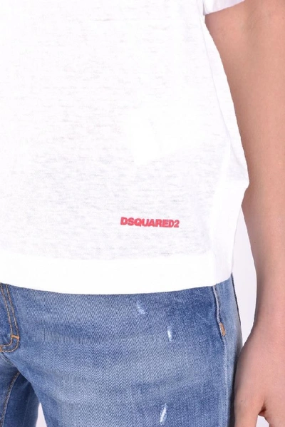 Shop Dsquared2 Women's White Cotton T-shirt