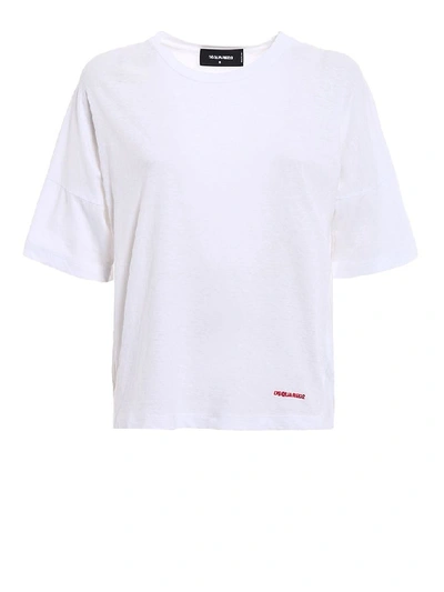 Shop Dsquared2 Women's White Cotton T-shirt