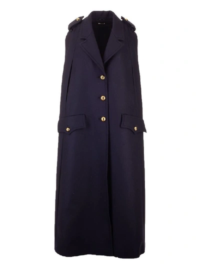 Shop Miu Miu Women's Blue Wool Coat