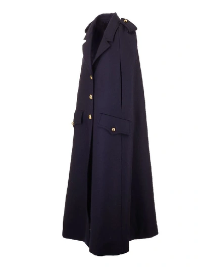 Shop Miu Miu Women's Blue Wool Coat