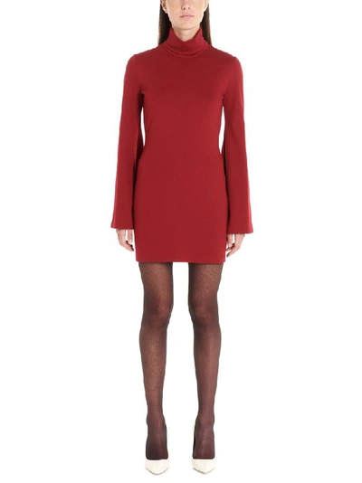 Shop Sara Battaglia Women's Burgundy Viscose Dress