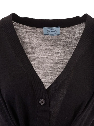 Shop Prada Women's Black Wool Cardigan