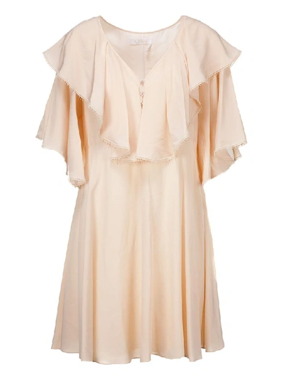 Shop Chloé Women's Pink Silk Dress