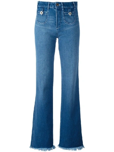 Shop Chloé Women's Blue Cotton Jeans