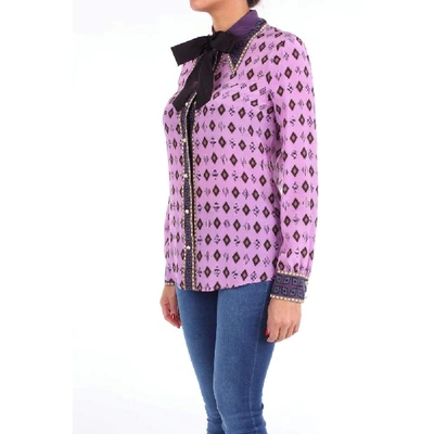 Shop Gucci Women's Purple Silk Shirt