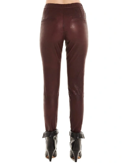Shop Isabel Marant Women's Burgundy Leather Pants