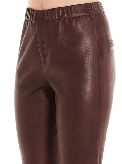 Shop Isabel Marant Women's Burgundy Leather Pants