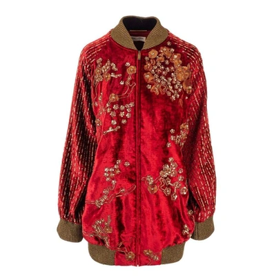 Shop Saint Laurent Women's Red Viscose Coat