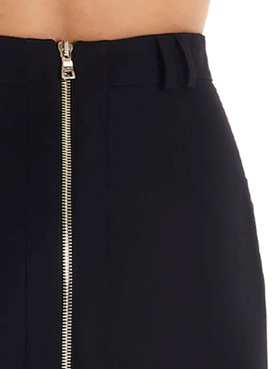 Shop Balmain Women's Black Wool Skirt