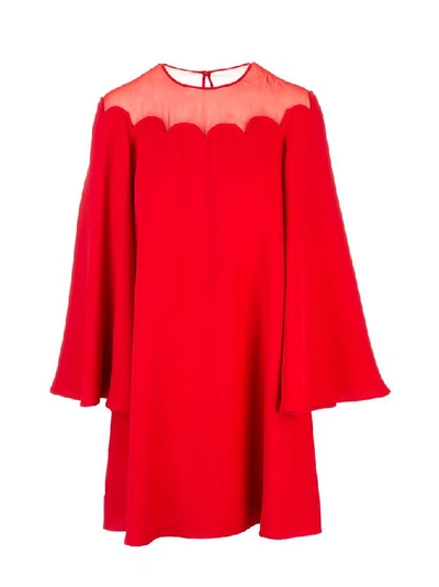 Shop Valentino Women's Red Silk Dress