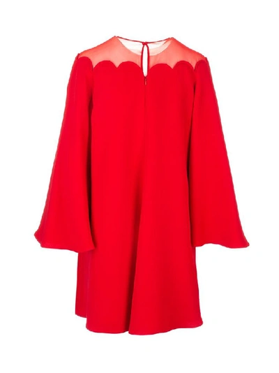 Shop Valentino Women's Red Silk Dress